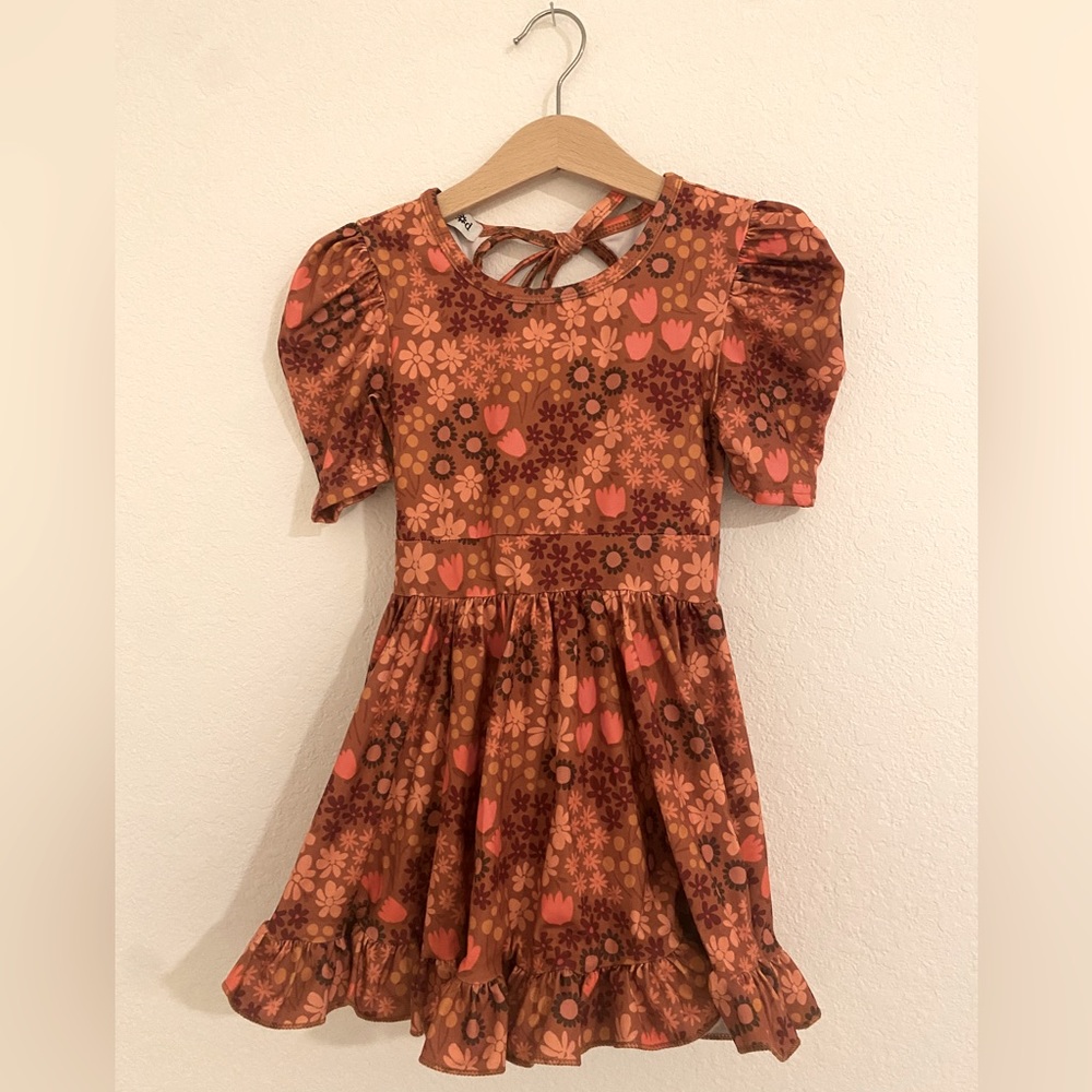 Girlhood Twirl Dress in Retro Floral